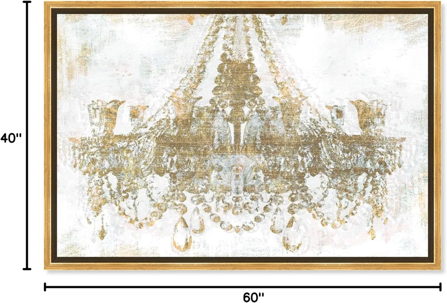 Oliver Gal Fashion and Glam Modern Canvas Wall Art Gold Diamonds Ready to Hang Home Decor 37.5 x 55.5 White and Gold Canvas Art for Living Room
