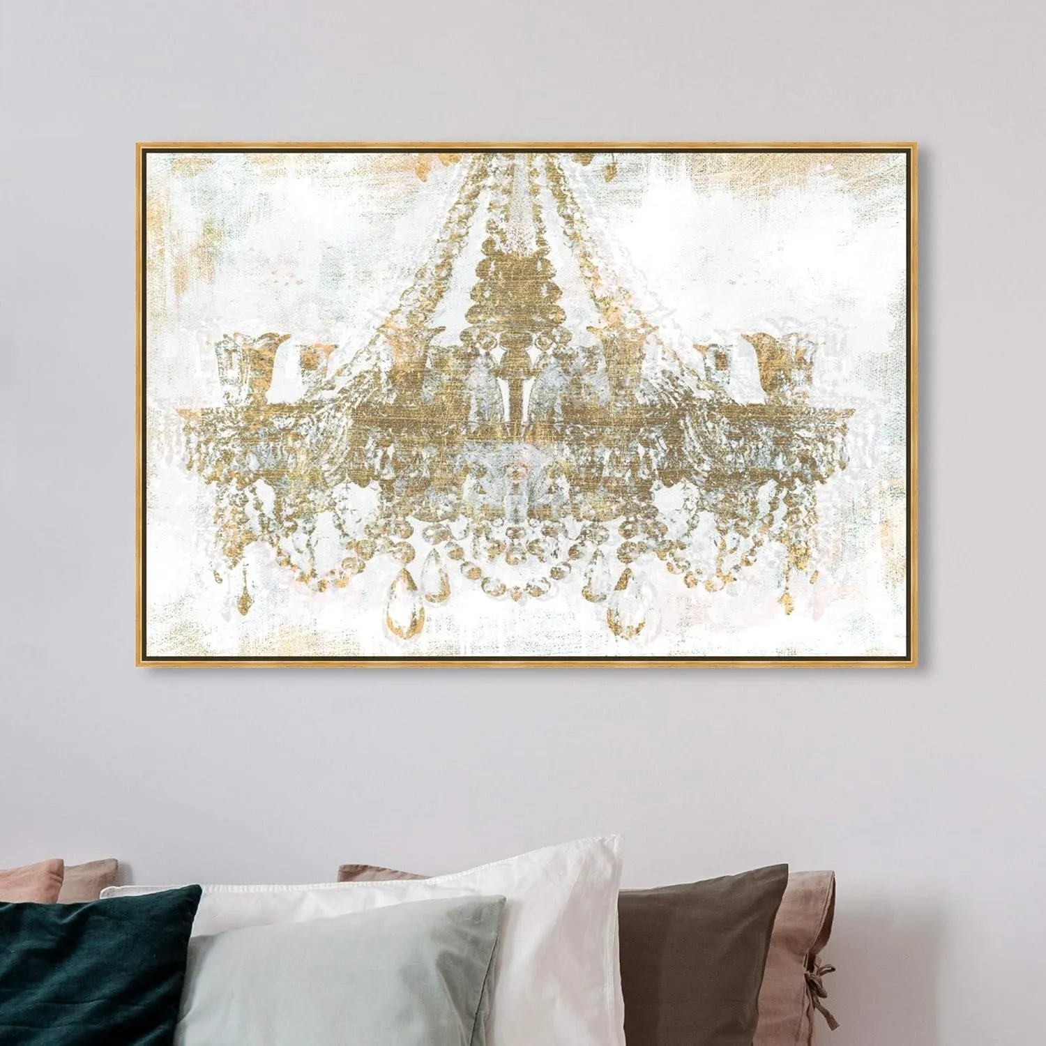 Oliver Gal Fashion and Glam Modern Canvas Wall Art Gold Diamonds Ready to Hang Home Decor 37.5 x 55.5 White and Gold Canvas Art for Living Room