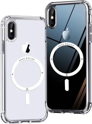 ONES for iPhone Xs Max Case, Hybrid Magnetic Phone Case, Compatible with MagSafe, Military Grade Protection, Shockproof Airbag, Anti-Yellow Silicone Cover, Scratch-Resistant, Thin, Clear