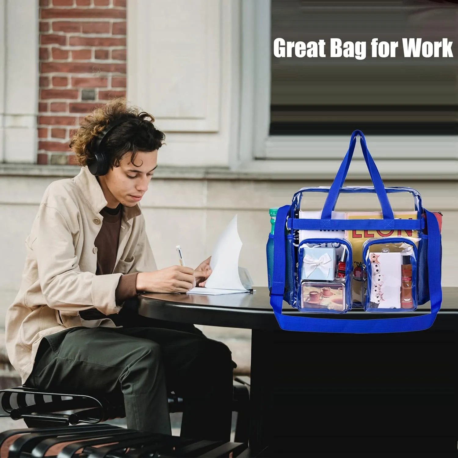 Oraben Clear Bag for Stadium Events 12x6x12 Clear Tote Bag for Women Transparent Lunch Bag for Work Sports Concert