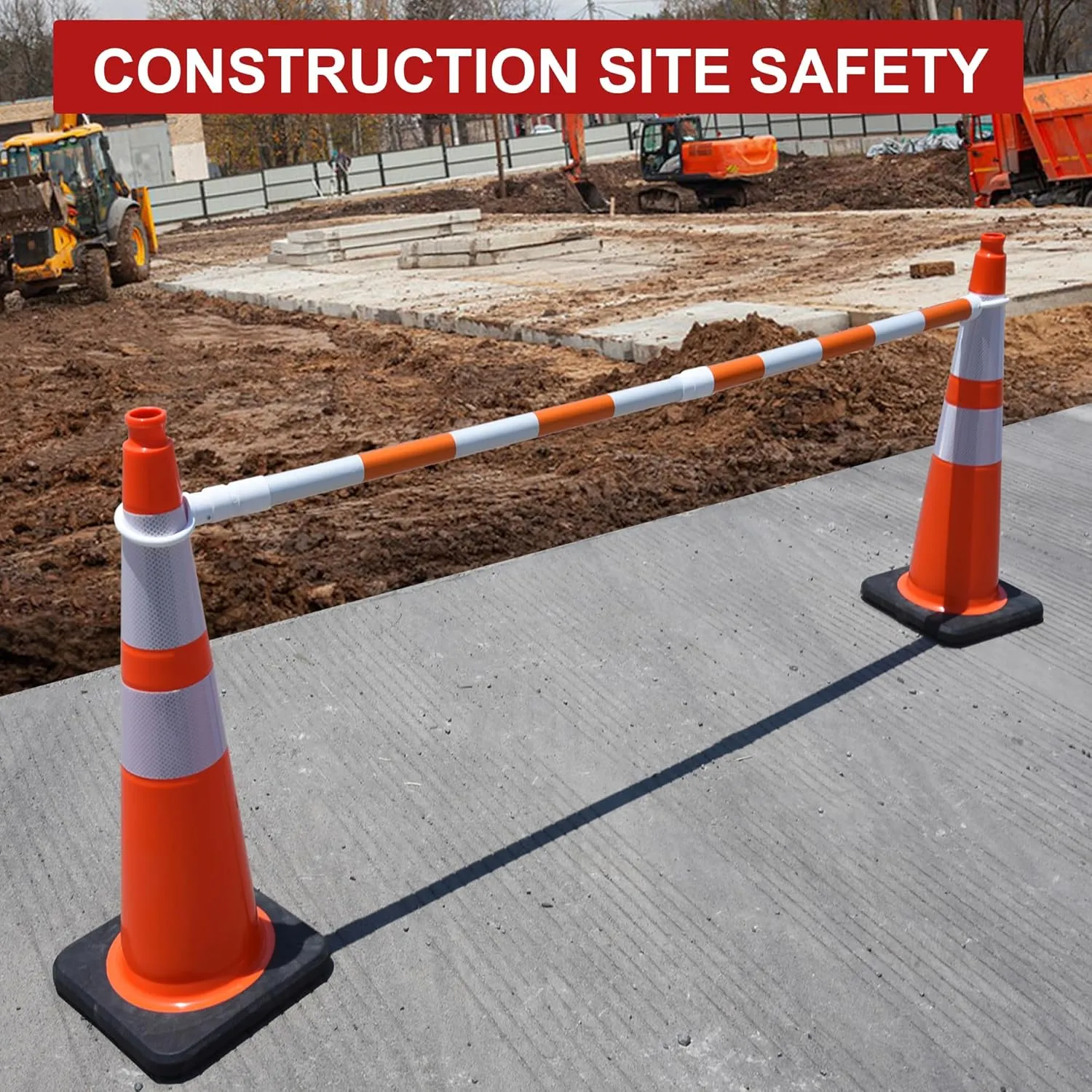 OrangeStar 6 Pack 36" Traffic Safety Cones, Orange Paking Cones Construction Cones w/Reflective Collar, Heavy Duty Base for Driving Practice, Parking Lots and Roadwork