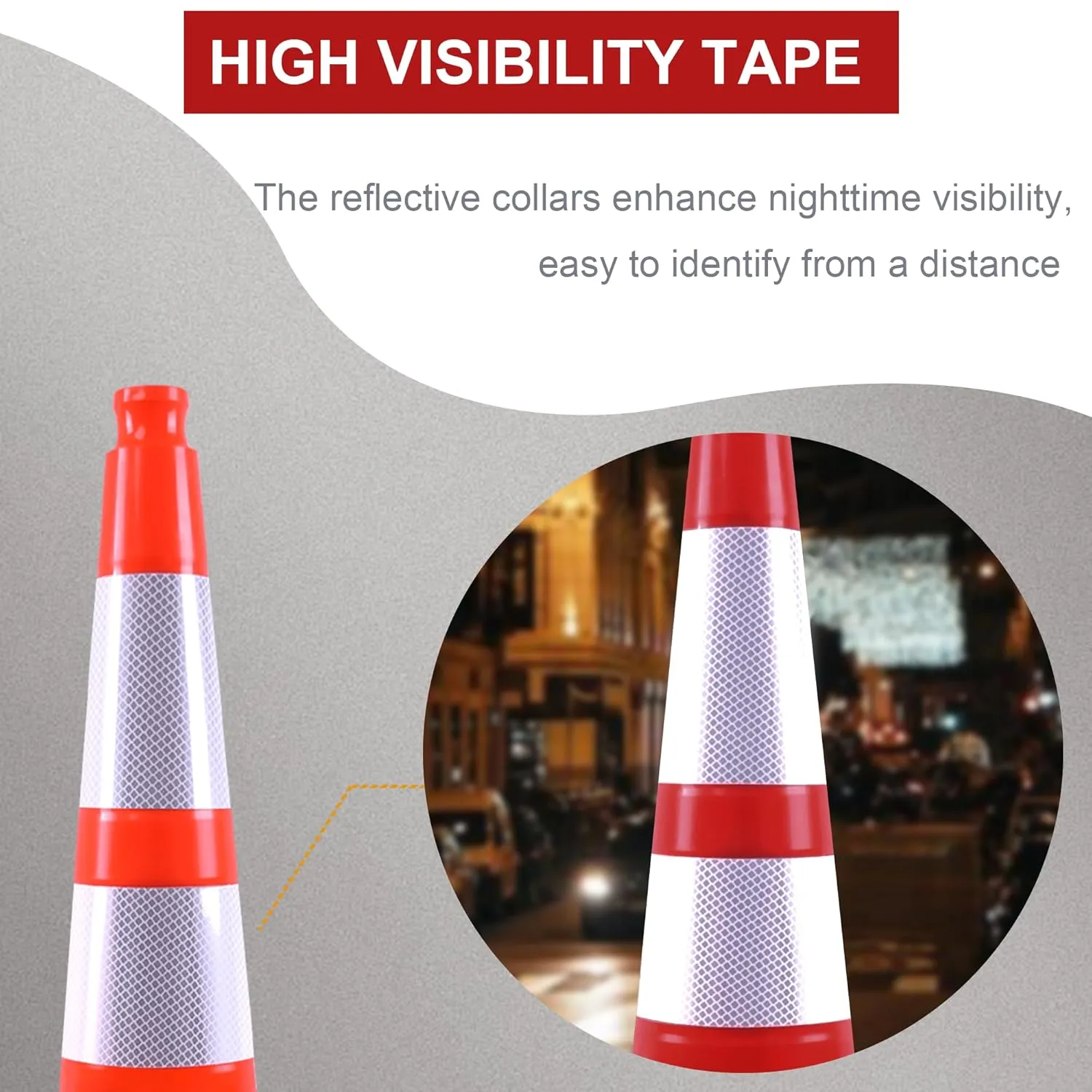 OrangeStar 6 Pack 36" Traffic Safety Cones, Orange Paking Cones Construction Cones w/Reflective Collar, Heavy Duty Base for Driving Practice, Parking Lots and Roadwork