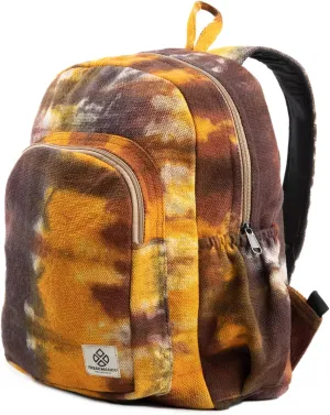 Organic Hemp Backpack Bag - Eco Friendly Durable Rustic Travel Hiking Friendly Green Lightweight Causal Bag by Freakmandu - Tie Dye