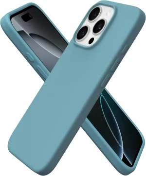 ORNARTO Compatible with iPhone 16 Pro Case 6.3", Slim Liquid Silicone 3 Layers Soft Gel Rubber Shockproof Protective Case with Anti-Scratch Microfiber Lining-Cactus