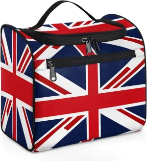 OSAM SPACE Union Jack British Uk Hanging Toiletry Bag for Women Men, Large Capacity Travel Cosmetic Bag Makeup Organizer for Shampoo Bathroom Shower