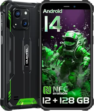 OUKITEL WP32 Rugged Smartphone - 12GB RAM 128GB ROM 1TB Expansion Android 14 Rugged Cell Phone, 6 inches Big Screen, 6300mAh Battery 20MP 5MP Camera, 4G Dual SIM,NFC,BT5.0,Face ID,T-Mobile, Green