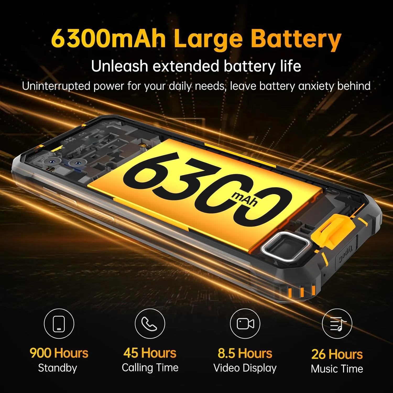 OUKITEL WP32 Rugged Smartphone - 12GB RAM 128GB ROM 1TB Expansion Android 14 Rugged Cell Phone, 6 inches Big Screen, 6300mAh Battery 20MP 5MP Camera, 4G Dual SIM,NFC,BT5.0,Face ID,T-Mobile, Green
