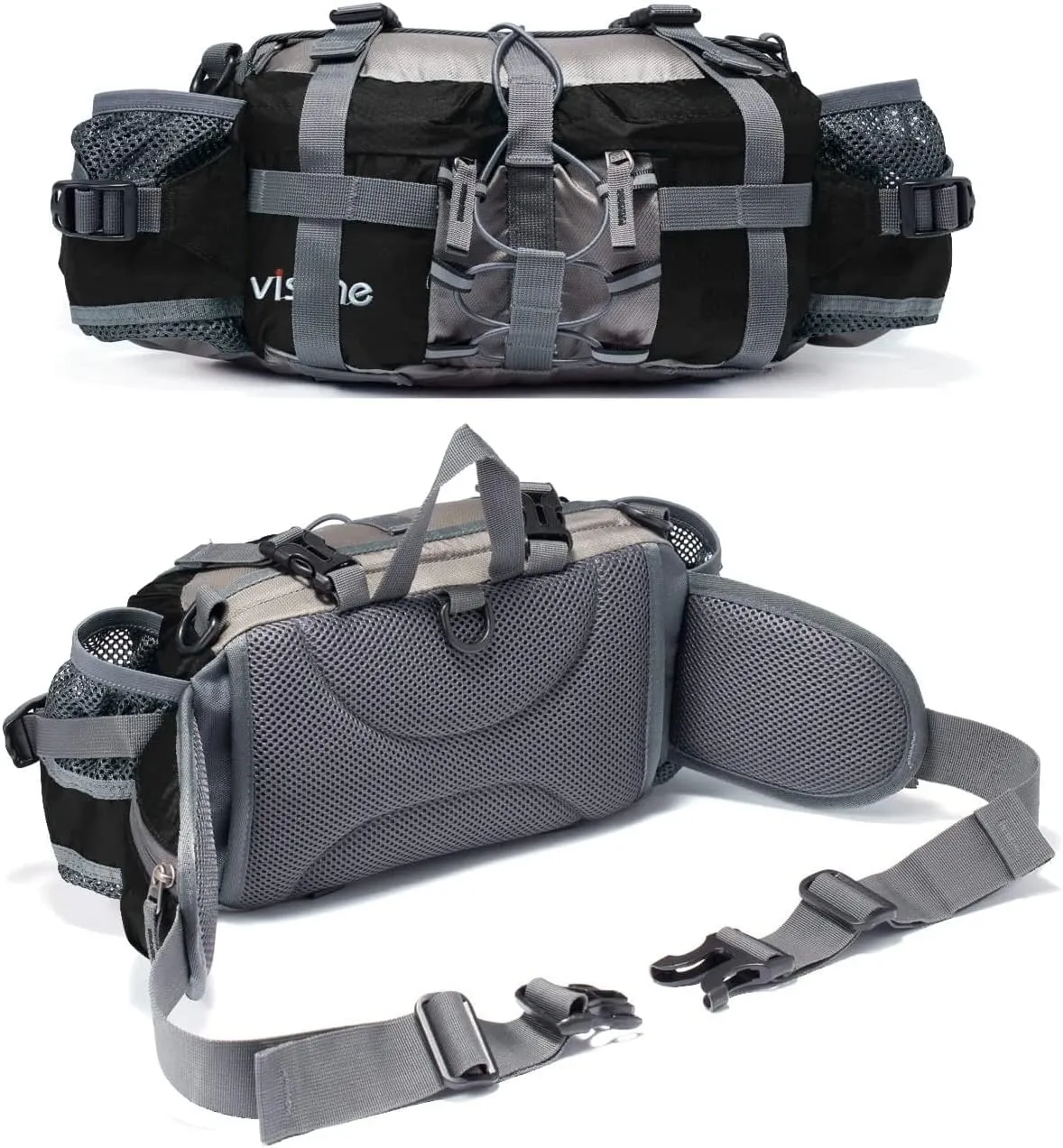 Outdoor Fanny Pack Hiking Fishing Waist bag 2 Water Bottle Holder Lumbar Pack