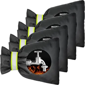 Outdoor Faucet Covers for Winter Freeze Protection, Hose Bib Covers for Winter 4 Pack, Outside Water Faucet Spigot Covers Winter Insulated 9.05" H X 6.89" W, Reusable Waterproof Faucet Sock
