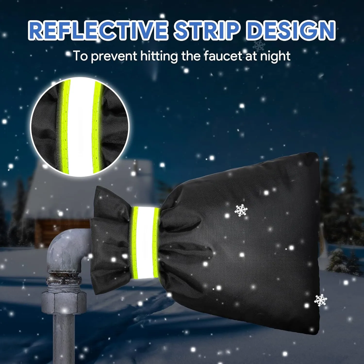 Outdoor Faucet Covers for Winter Freeze Protection, Hose Bib Covers for Winter 4 Pack, Outside Water Faucet Spigot Covers Winter Insulated 9.05" H X 6.89" W, Reusable Waterproof Faucet Sock
