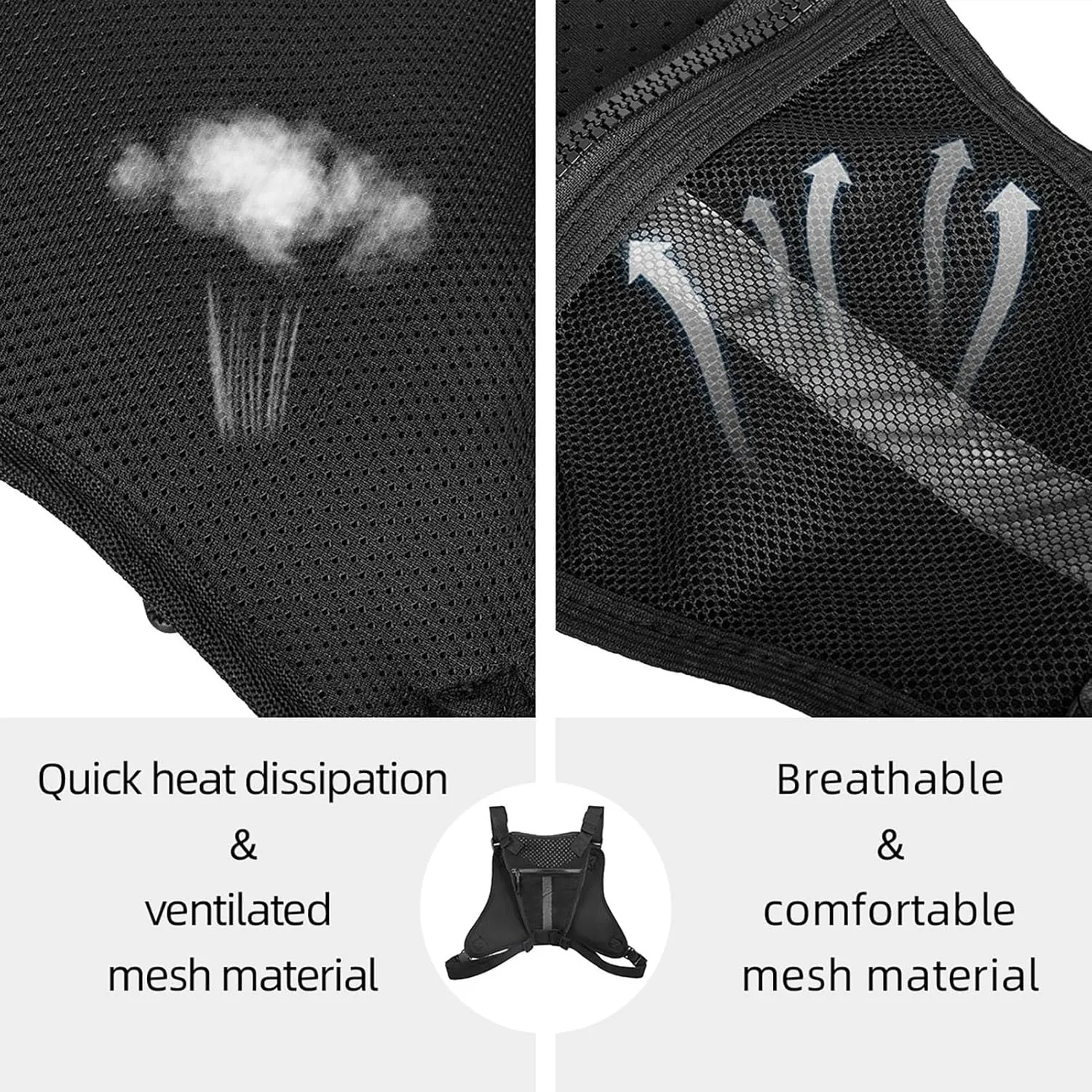 Outdoor Sports Chest Bag for Men, Water Resistant Lightweight Running Vest EDC Chest Pack for Workouts Hiking Cycling