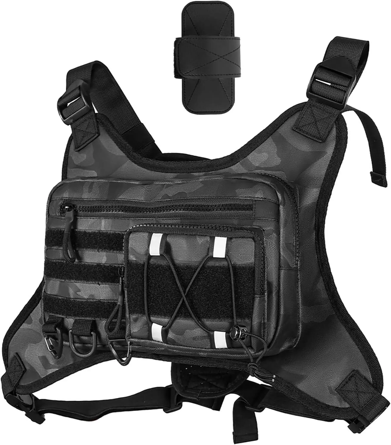 Outdoor Sports Chest Bag for Men, Water Resistant Lightweight Running Vest EDC Chest Pack for Workouts Hiking Cycling