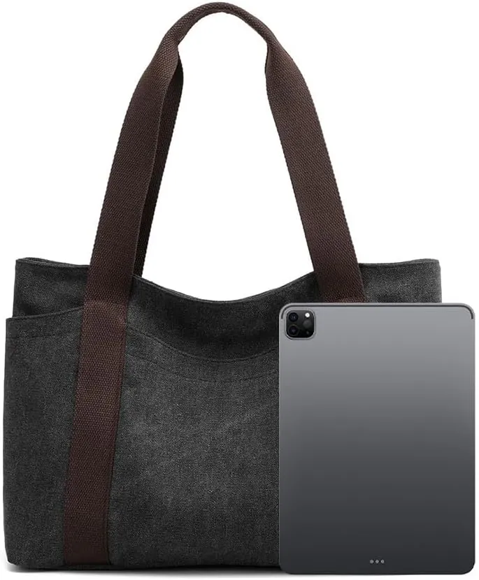 Oversize Canvas Women Weekender Bag Shopper Handbag Travel Purse Shoulder Work Travel Tote Bag for Women with Zipper