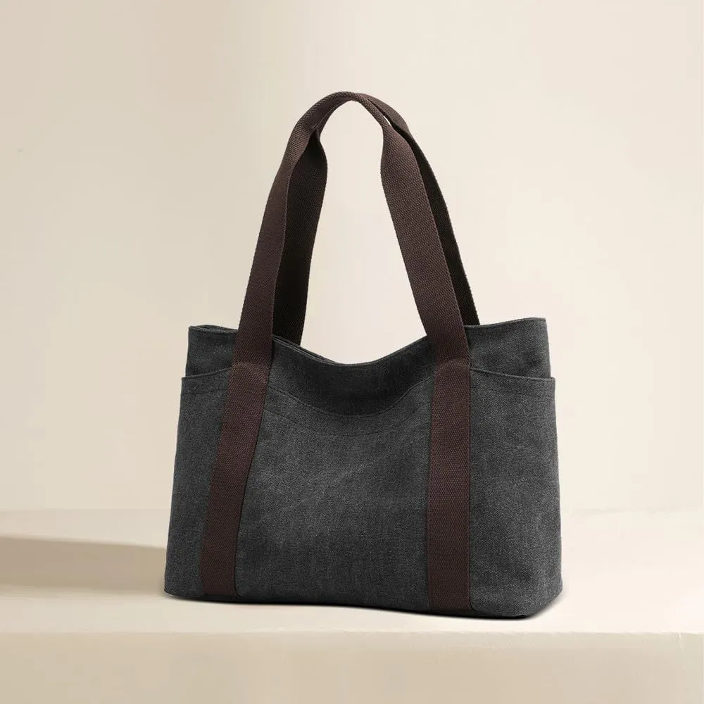 Oversize Canvas Women Weekender Bag Shopper Handbag Travel Purse Shoulder Work Travel Tote Bag for Women with Zipper