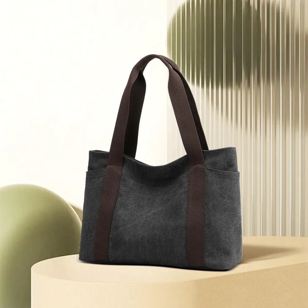 Oversize Canvas Women Weekender Bag Shopper Handbag Travel Purse Shoulder Work Travel Tote Bag for Women with Zipper