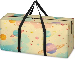 Oversized Moving Bags Cartoon Universe Planets Waterproof Storage Totes Large Storage Bags for Clothes Packing Bags for Moving Travel & Clothes Storage