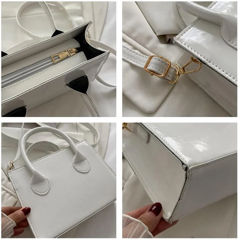 Patent Leather Handbag Shinny Clutch Purse Mini Shoulder Bag Evening Purse for Women