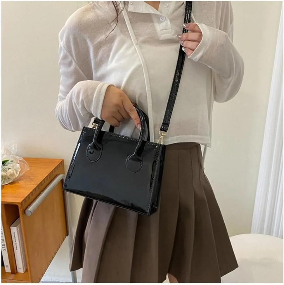 Patent Leather Handbag Shinny Clutch Purse Mini Shoulder Bag Evening Purse for Women