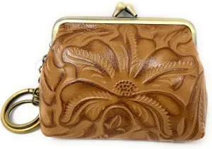 Patricia Nash Tooled Leather Borse Coin Purse, Biscuit