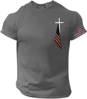 Patriotic Shirts for Men American Flag 4Th of July Independence Day Fashion Short Sleeve Shirt Casual Beach Summer T-Shirts