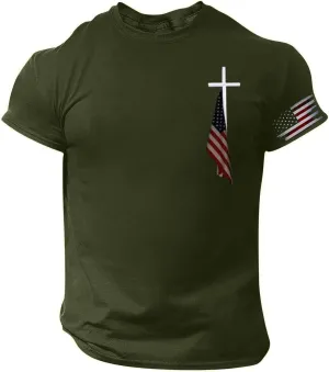 Patriotic Shirts for Men American Flag 4Th of July Independence Day Fashion Short Sleeve Shirt Casual Beach Summer T-Shirts