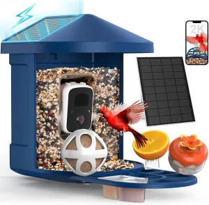 PeckCam® Bird Feeder with Camera, 2K Ultra HD Live Stream & AI Bird ID for 10,000  Species, 3 Solar Powered, IP65 Waterproof, WiFi Birdhouse Camera for Outdoor Backyard Mothers Gifts for Mom