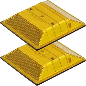 Peel-N-Stick Yellow Reflective Road Driveway Marker (2 Pack) - Yellow Pavement Markers - Yellow Reflective Road Marker