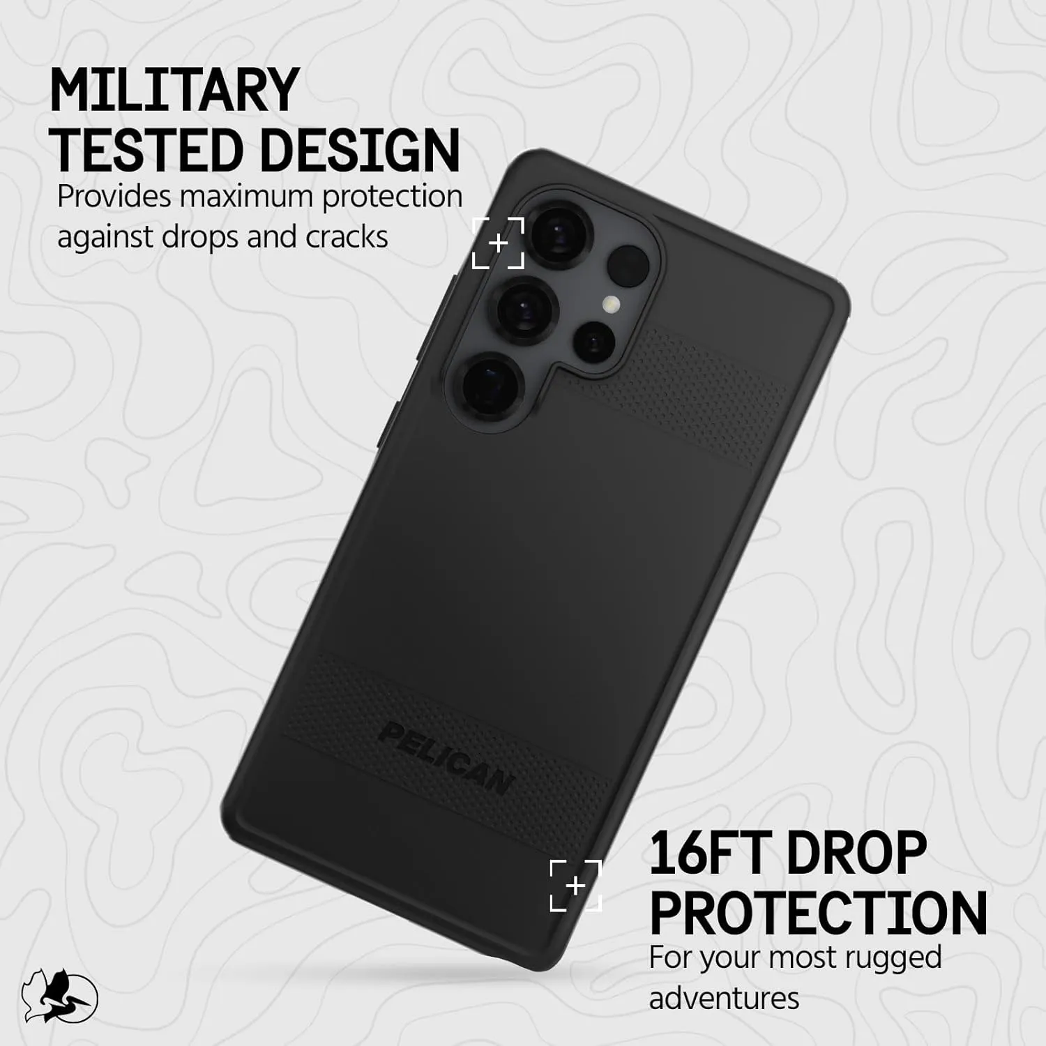 Pelican Protector Samsung Galaxy S25 Ultra Case [Magnetic and Wireless Charging] Rugged Phone Cover w/ 16ft Military-Grade Drop Protection - Heavy Duty Case for Samsung Galaxy S25 Ultra 6.9" - Black