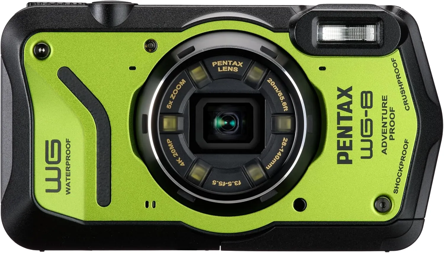 PENTAX WG-8 Green All-Weather Adventure Camera, Featuring Outstanding Waterproof, dustproof, Shock-Resistant Performance, Multi-Application Ring Light for Macro Photography and Webcam Function