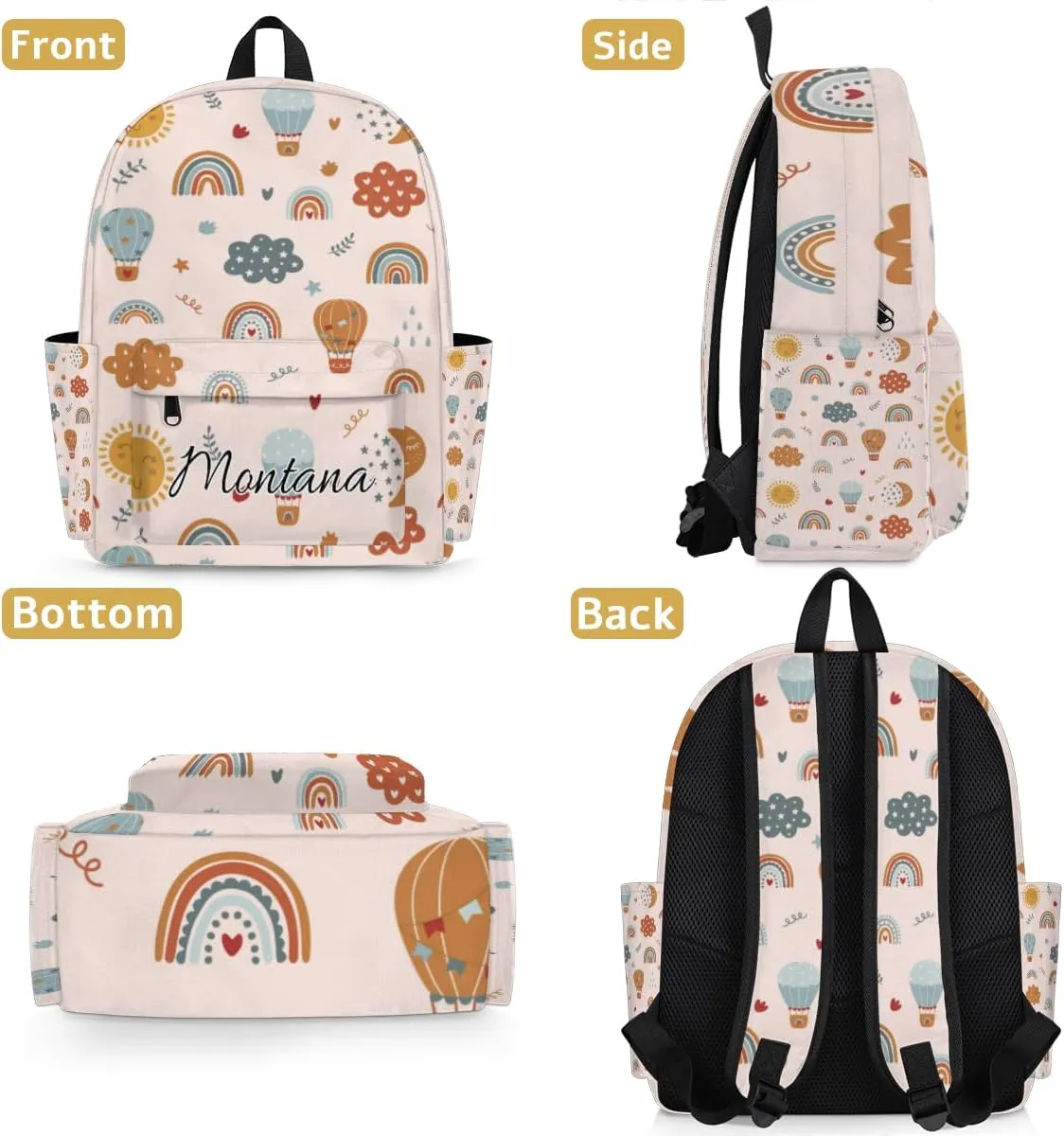 Personalized Cute Toddler Backpack for Girls, Preschool Kindergarten School Bag for Children