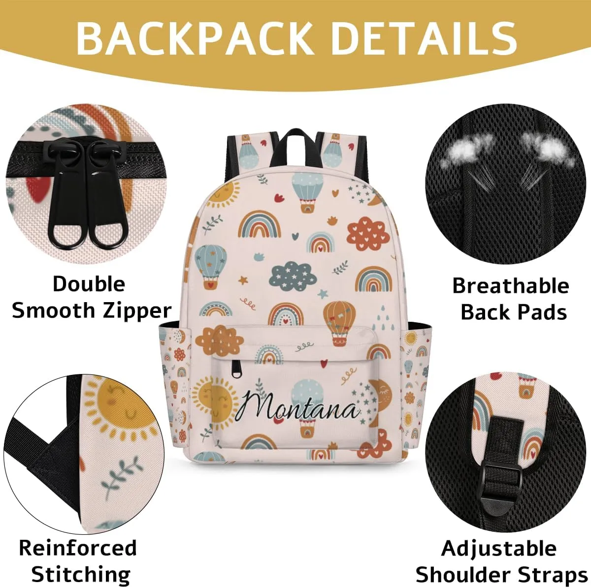 Personalized Cute Toddler Backpack for Girls, Preschool Kindergarten School Bag for Children