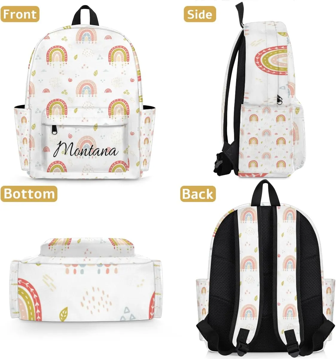 Personalized Girls Backpack for Preschool Elementary Kindergarten Book Bag, Toddler Daycare Travel Bag