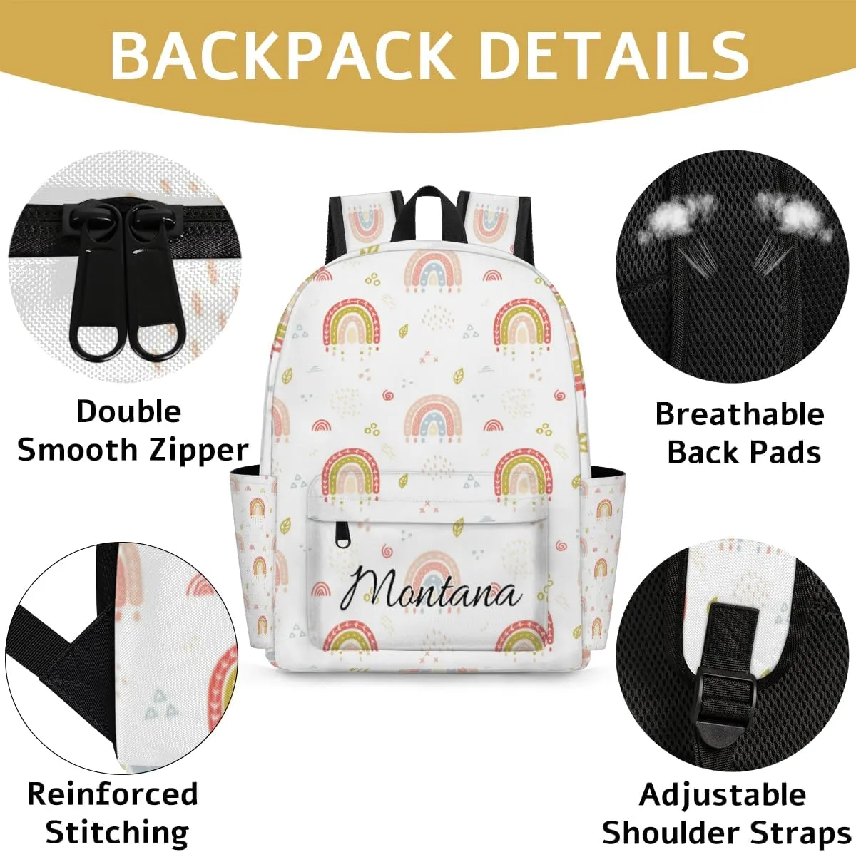 Personalized Girls Backpack for Preschool Elementary Kindergarten Book Bag, Toddler Daycare Travel Bag