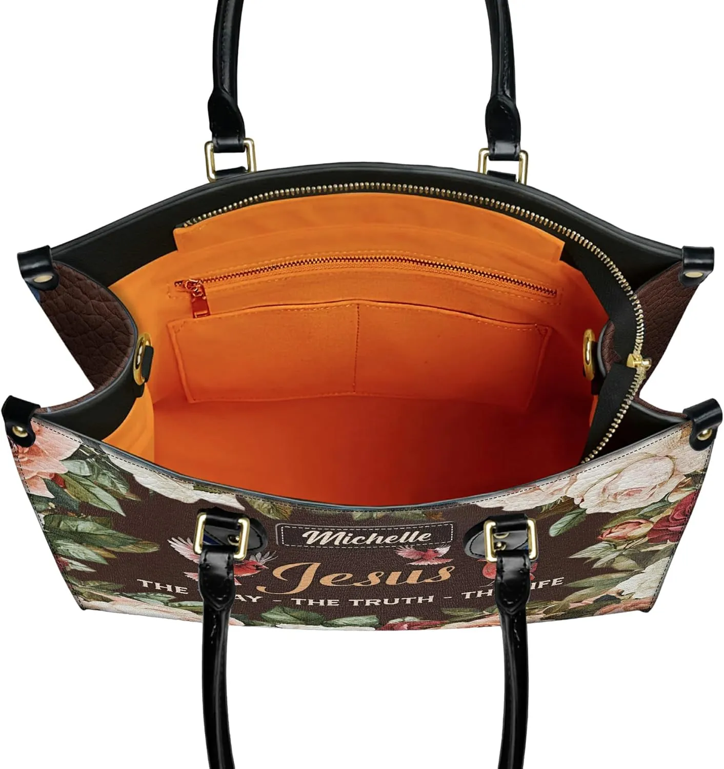 Personalized Leather Handbag for Women, Custom Name Church Bag, Christian Gifts, Mother's Day Gift for God Lovers