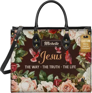 Personalized Leather Handbag for Women, Custom Name Church Bag, Christian Gifts, Mother's Day Gift for God Lovers