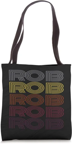 Personalized Name Rob Retro Shopping Travel Vintage Style Tote Bag