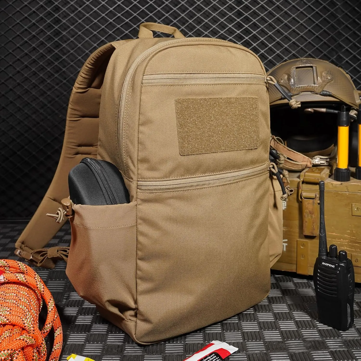PETAC GEAR 14L Daypack Outdoor EDC Backpack Lightweight Tactical Range Pack Travel Hiking waterproof Daypacks (CB)