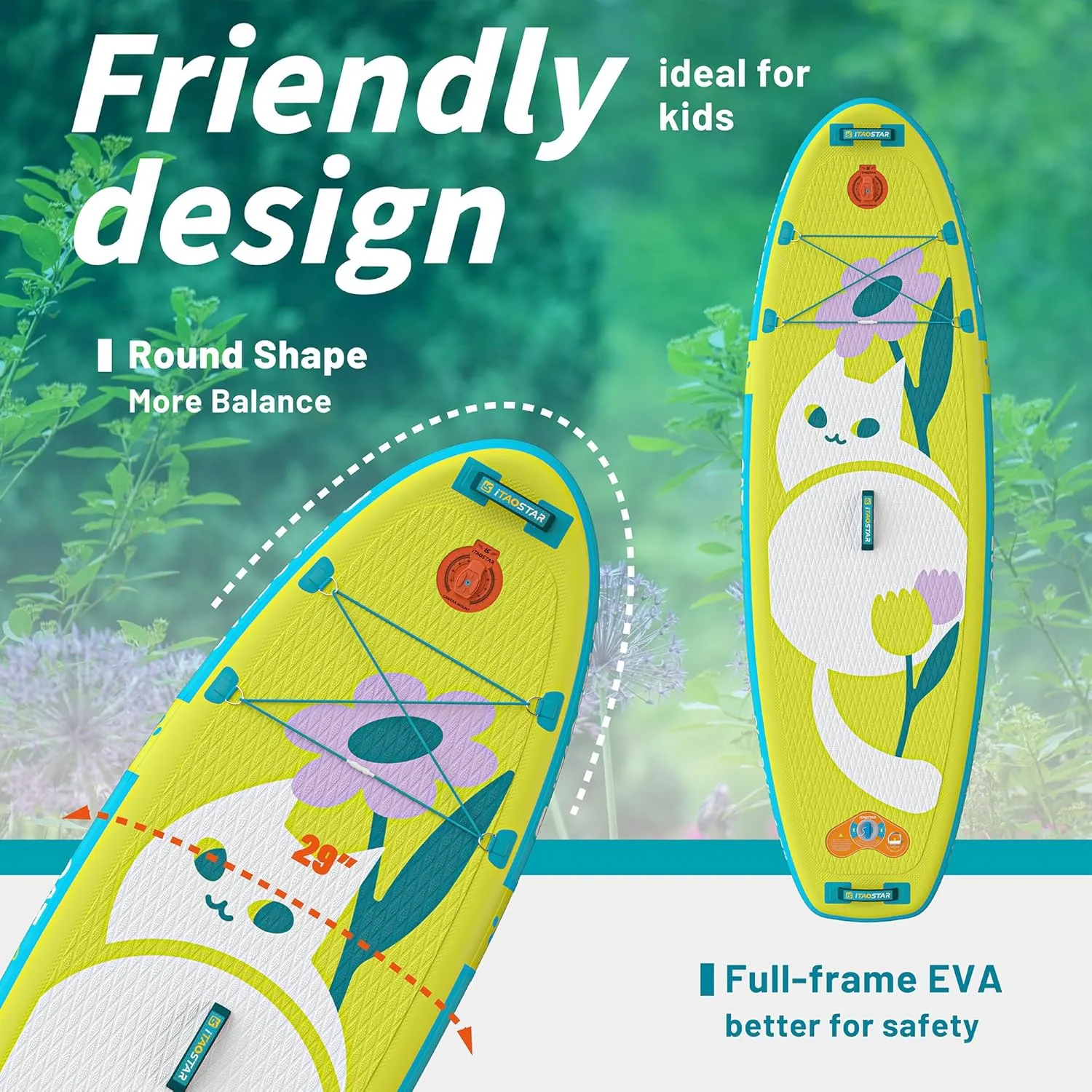Pets 8'×29" / 11'×35" / 11'6"×34" Inflatable Paddle Board, One-Stop Premium SUP Accessories, Extra Wide Paddle Board for More Balance, Tailored Fins for More Fun