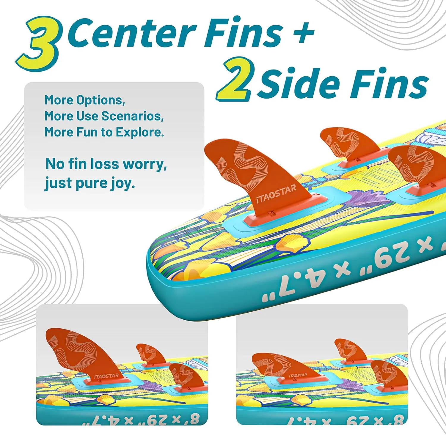 Pets 8'×29" / 11'×35" / 11'6"×34" Inflatable Paddle Board, One-Stop Premium SUP Accessories, Extra Wide Paddle Board for More Balance, Tailored Fins for More Fun