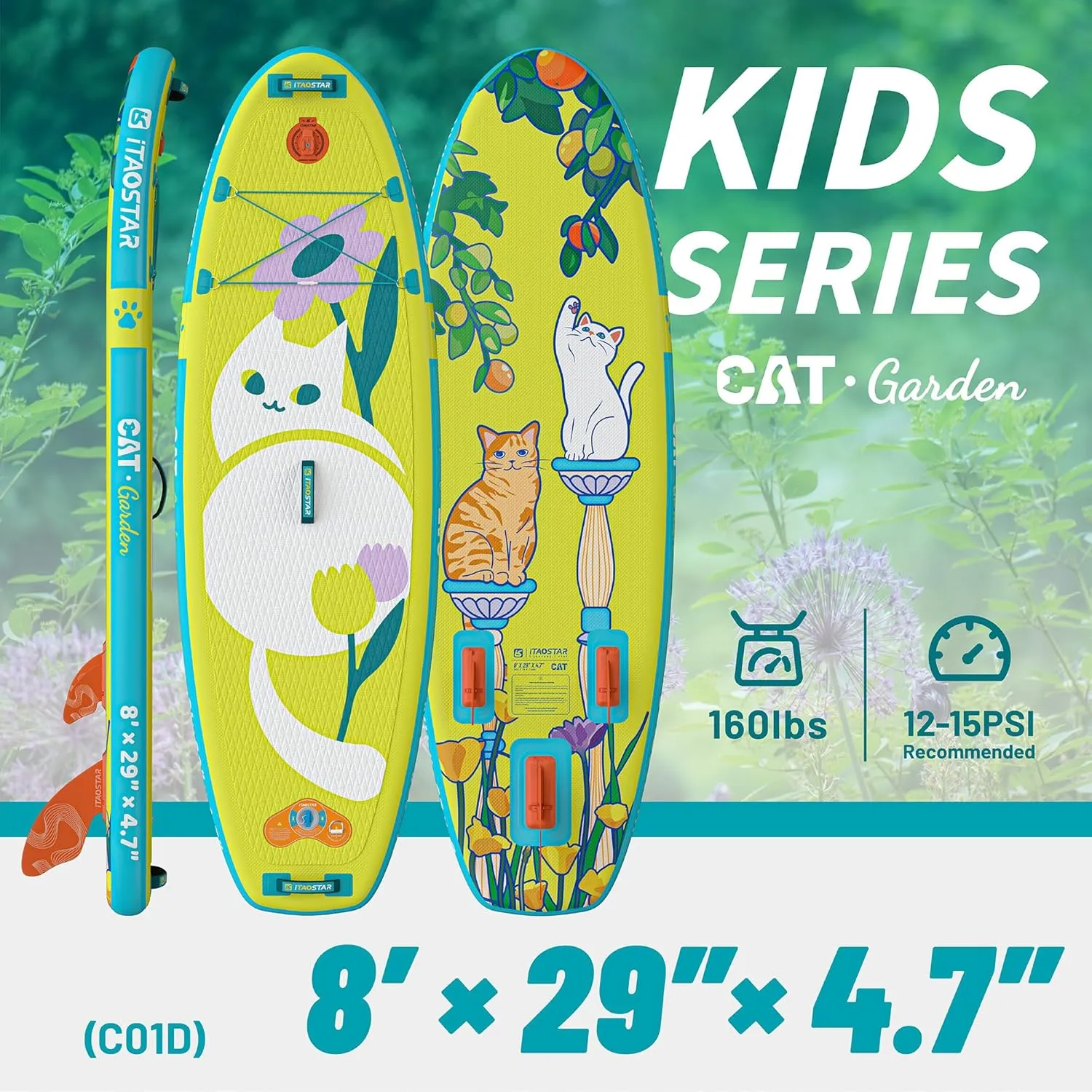Pets 8'×29" / 11'×35" / 11'6"×34" Inflatable Paddle Board, One-Stop Premium SUP Accessories, Extra Wide Paddle Board for More Balance, Tailored Fins for More Fun