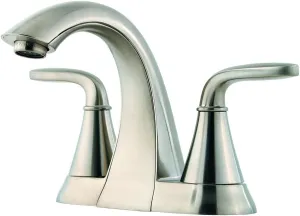 Pfister Pasadena Bathroom Sink Faucet, 4-Inch Centerset, 2-Handle, 3-Hole, Brushed Nickel Finish, LF048PDKK