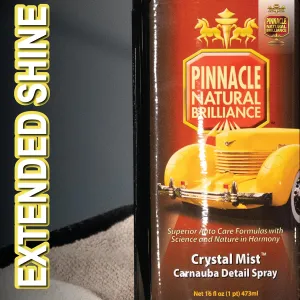 Pinnacle Natural Brilliance Crystal Mist Detail Spray | Carnauba Wax-Based Formula for Shine & Protection | Extends Existing Wax Shine | Spray Bottle & Refill Combo | PIN-370-COMBO | 16oz & 128oz
