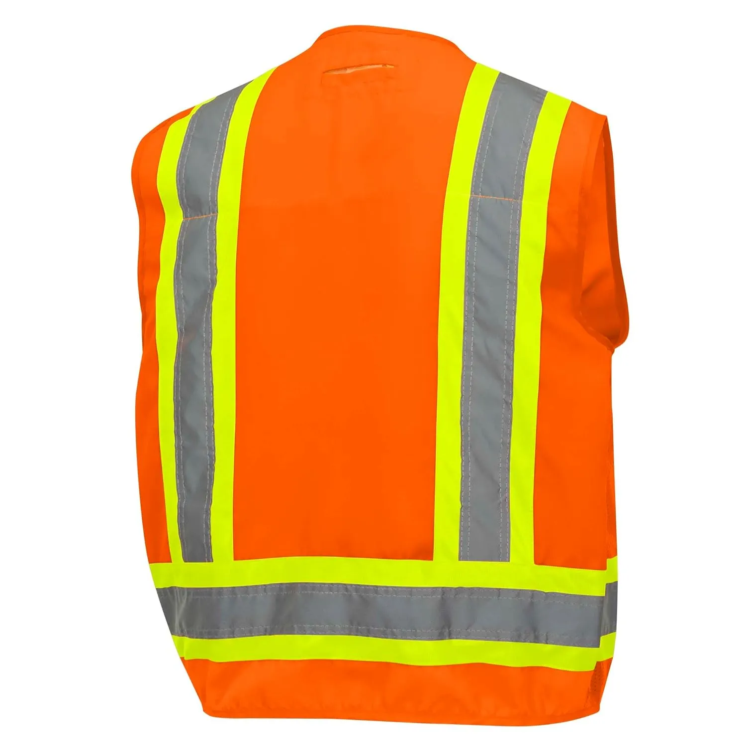 Pioneer Surveyor Safety Vest for Men – Hi Vis Reflective Neon –Woven 150D, 19 Pockets, Zipper, Cooling Mesh Vents – Orange or Yellow/Green