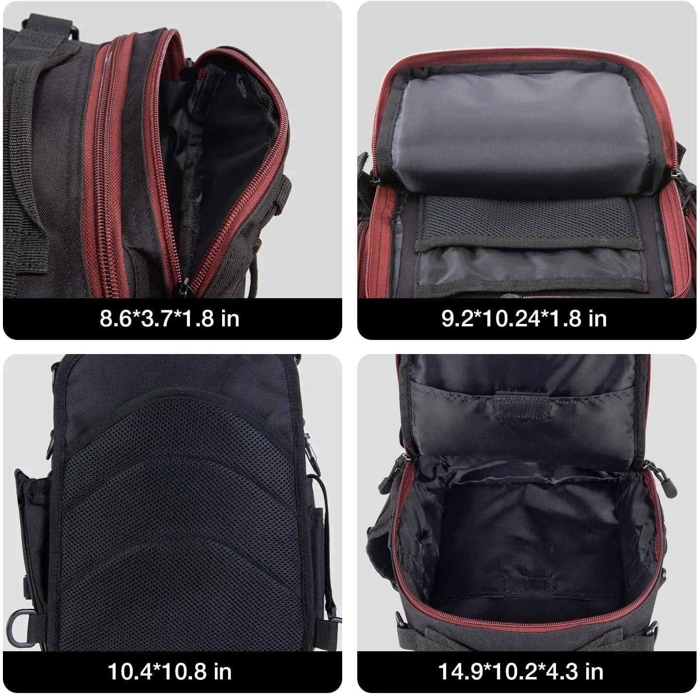 Piscifun Tackle Bag With Rod & Gear Holder - Lightweight Sling Storage Bag, Outdoor Shoulder Pack for Fishing, Hiking, Hunting