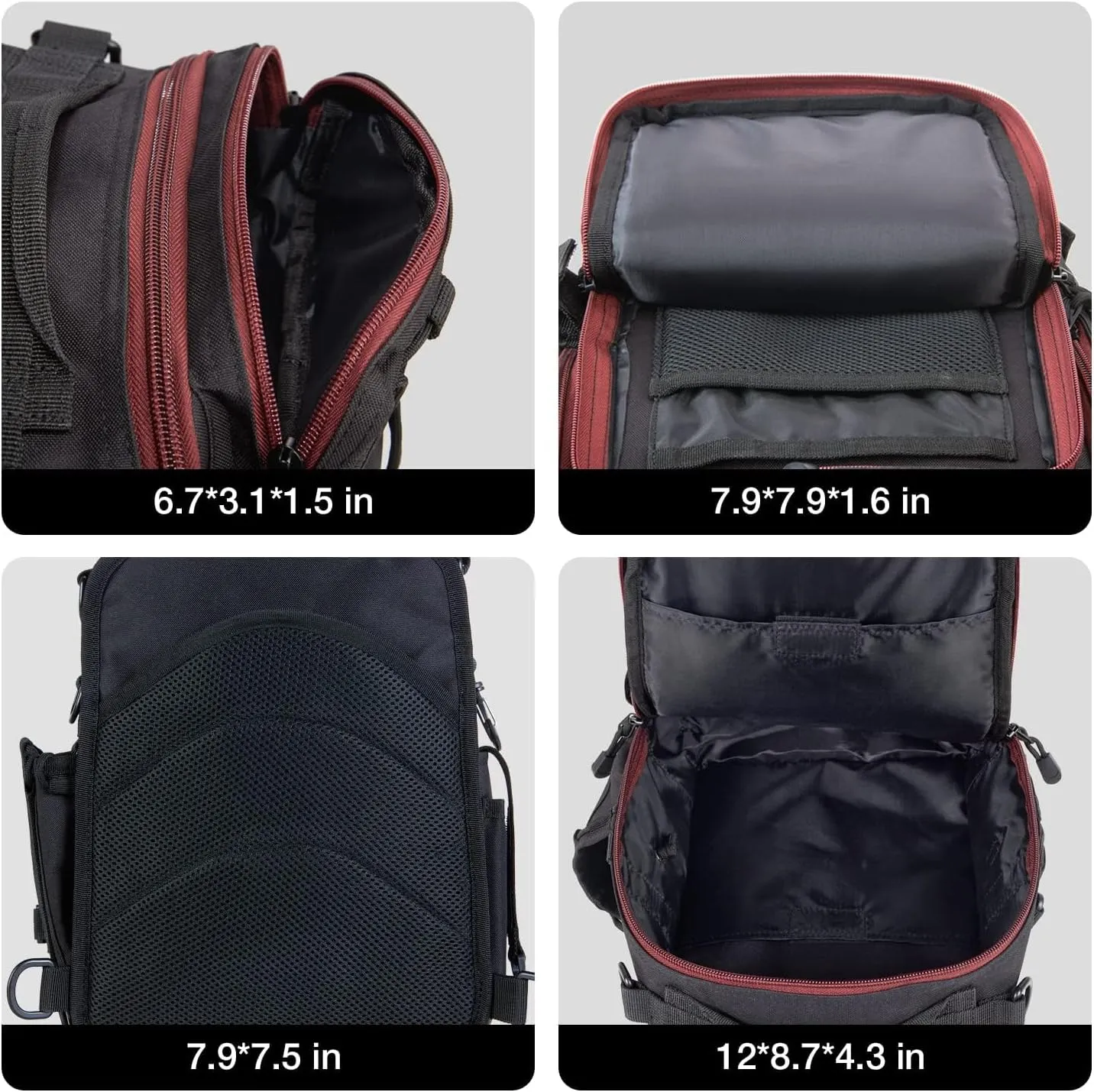 Piscifun Tackle Bag With Rod & Gear Holder - Lightweight Sling Storage Bag, Outdoor Shoulder Pack for Fishing, Hiking, Hunting