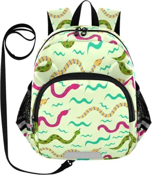 Plaaee Colorful Snakes Toddler Backpack Harness Leash Kids Back Pack Harnesses Leashes Tether for Boys Girls Outdoor Travel S