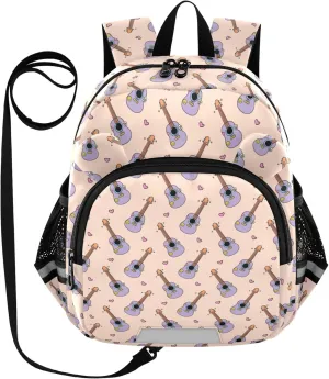 Plaaee Purple Acoustic Guitar Toddler Backpack Harness Leash Kids Back Pack Harnesses Leashes Tether for Boys Girls Outdoor Travel S