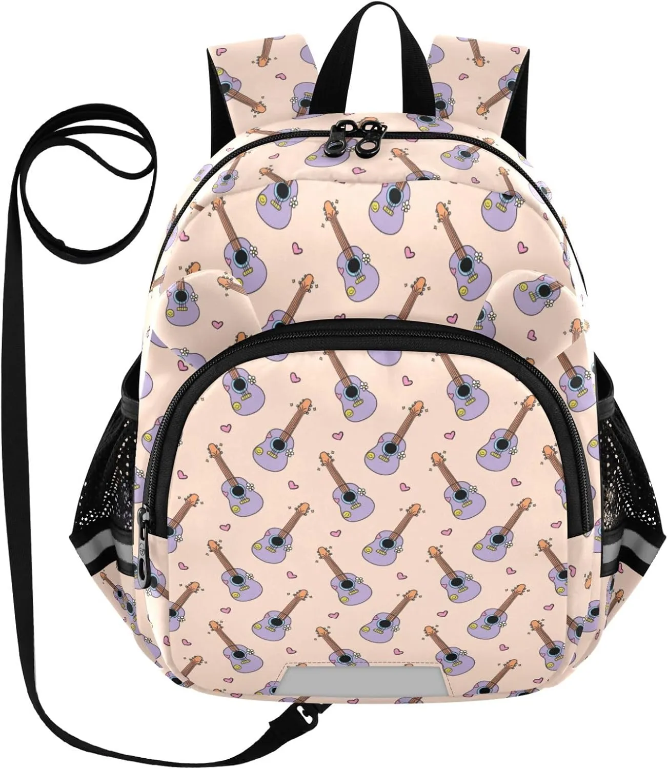 Plaaee Purple Acoustic Guitar Toddler Backpack Harness Leash Kids Back Pack Harnesses Leashes Tether for Boys Girls Outdoor Travel S