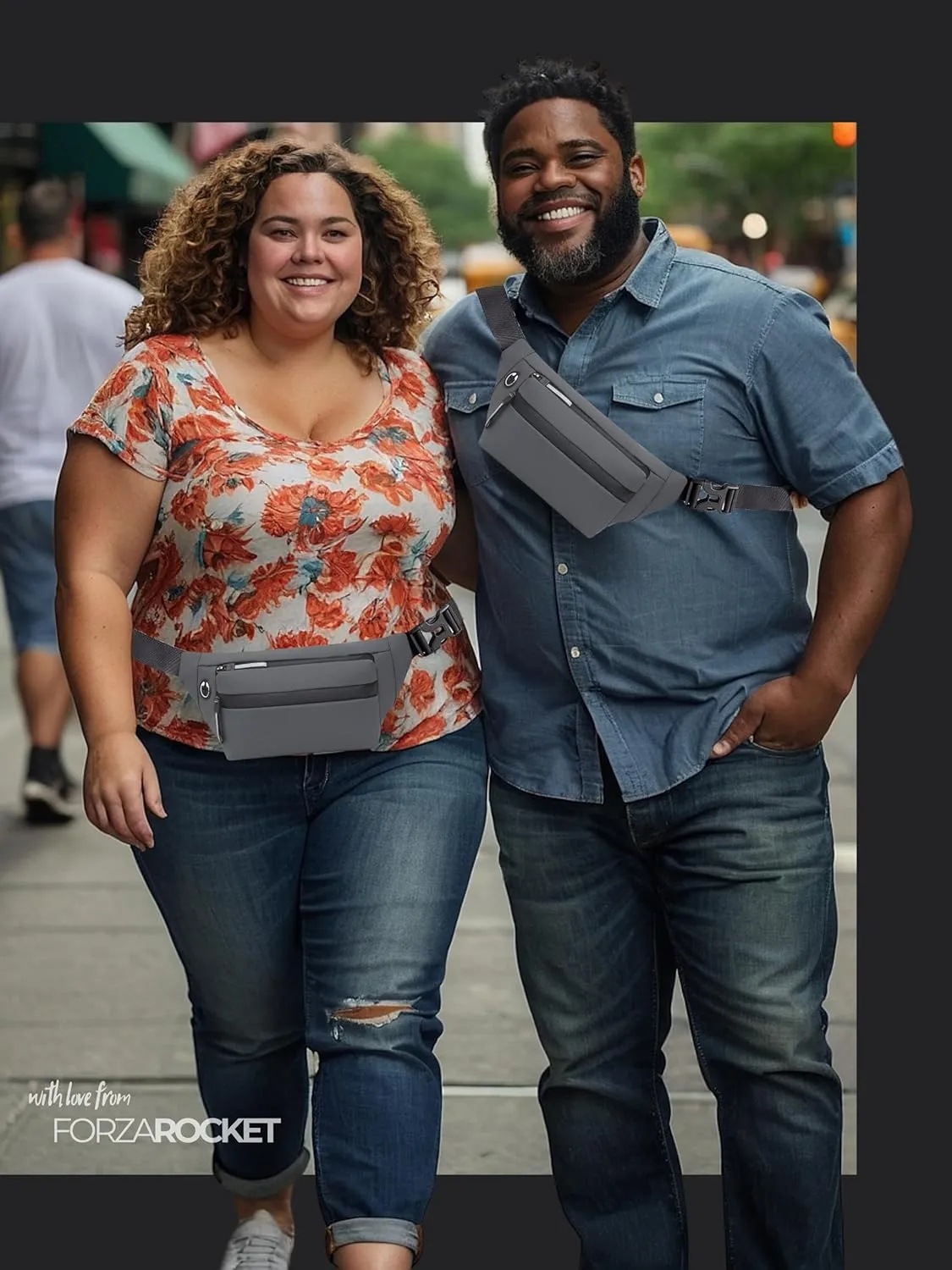 Plus Size - Belt Bag 2L - Extra Long Strap 66" - Extended Strap - Anti Pickpocket Waist Pack - Women Men Fanny Pack - Crossbody Bag w/Adjustable Strap - For Errands, Gym, Travel, Hiking (Gray)