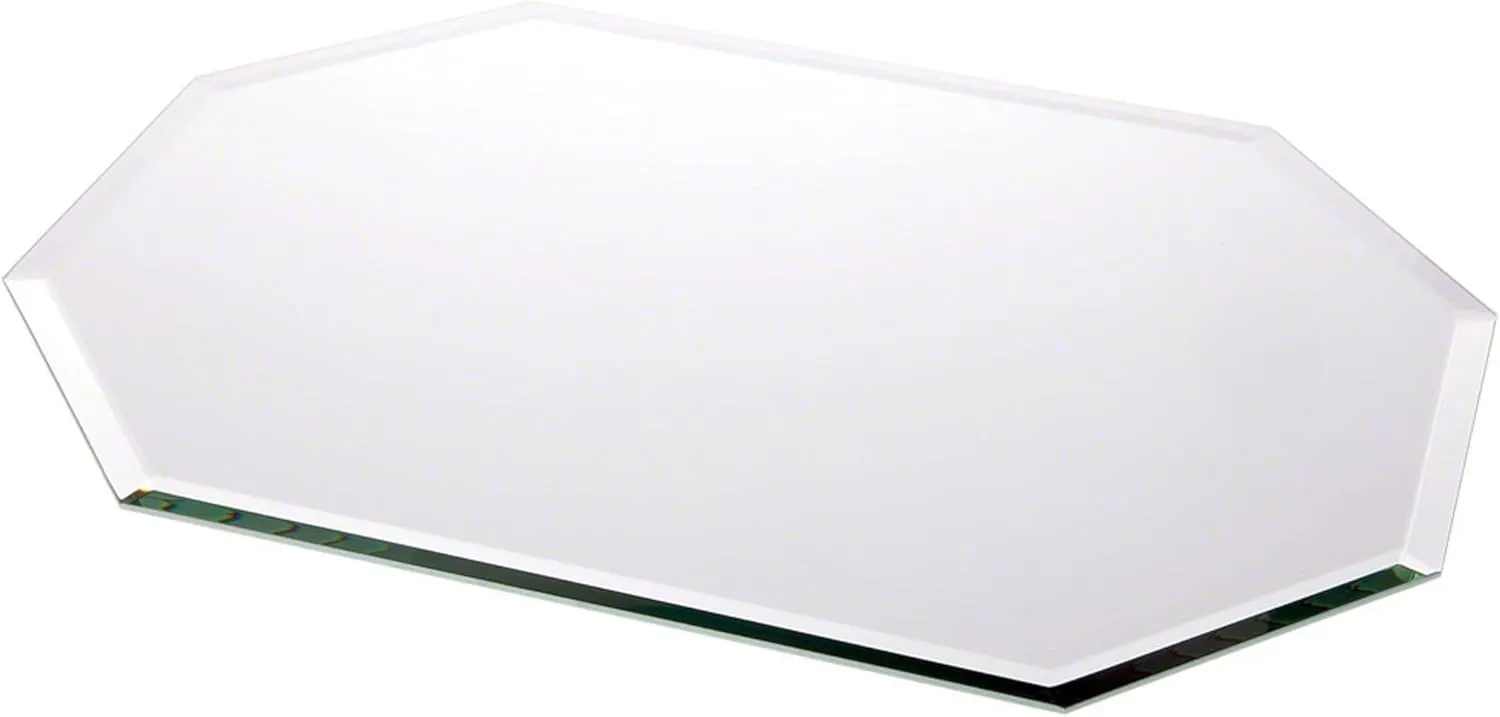 Plymor 13" x 18" Long Octagon, 5mm Thick Beveled Glass Mirror